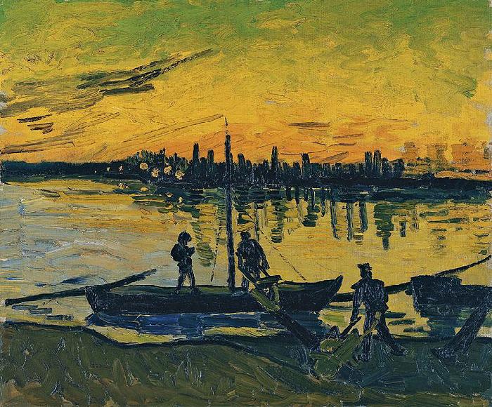 Vincent Van Gogh Downloaders in Arles china oil painting image